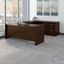Bush Business Furniture Series C 72W x 36D Bow Front U Shaped Desk with Mobile File Cabinets in Mocha Cherry