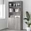 Bush Business Furniture Studio A Tall 5 Shelf Bookcase with Doors in Platinum Gray