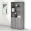 Bush Business Furniture Studio C 5 Shelf Bookcase with Doors in Platinum Gray