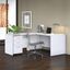 Bush Business Furniture Studio C 60W x 30D L Shaped Desk with Mobile File Cabinet and 42W Return in White