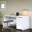 Bush Business Furniture Studio C 60W x 30D Office Desk with Mobile File Cabinet in White
