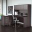 Bush Business Furniture Studio C 72W x 30D L Shaped Desk with Hutch, Mobile File Cabinet and 42W Return in Storm Gray