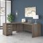 Bush Business Furniture Studio C 72W x 30D L Shaped Desk with Mobile File Cabinet and 42W Return in Modern Hickory