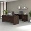 Bush Business Furniture Studio C 72W x 36D Bow Front Desk and Credenza with Mobile File Cabinets in Black Walnut