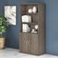 Bush Business Furniture Studio C Tall 5 Shelf Bookcase with Doors in Modern Hickory