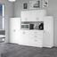 Bush Business Furniture Universal 108W 6 Piece Modular Storage Set With Floor And Wall Cabinets In White