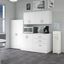 Bush Business Furniture Universal 92W 5 Piece Modular Storage Set With Floor And Wall Cabinets In White