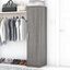 Bush Business Furniture Universal Narrow Clothing Storage Cabinet with Door and Shelves in Platinum Gray