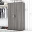 Bush Business Furniture Universal Tall Clothing Storage Cabinet with Doors and Shelves in Platinum Gray