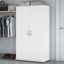 Bush Business Furniture Universal Tall Clothing Storage Cabinet with Doors and Shelves in White