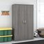 Bush Business Furniture Universal Tall Garage Storage Cabinet with Doors and Shelves in Platinum Gray