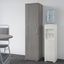 Bush Business Furniture Universal Tall Narrow Storage Cabinet With Door And Shelves In Platinum Gray