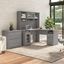 Bush Furniture Cabot 60W L Shaped Computer Desk with Hutch and Lateral File Cabinet in Modern Gray