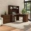 Bush Furniture Cabot 60W L Shaped Computer Desk with Hutch and Lateral File Cabinet in Modern Walnut
