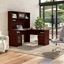 Bush Furniture Cabot 60W L Shaped Computer Desk with Hutch and Storage in Harvest Cherry