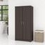 Bush Furniture Cabot Tall Bathroom Storage Cabinet with Doors in Heather Gray