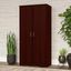Bush Furniture Cabot Tall Storage Cabinet with Doors in Harvest Cherry
