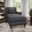 Bush Furniture Coventry Chaise Lounge with Arms in Charcoal Gray Herringbone