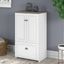 Bush Furniture Fairview 2 Door Storage Cabinet With File Drawer In Pure White And Shiplap Gray
