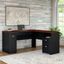 Bush Furniture Fairview 60W L Shaped Desk with Drawers and Storage Cabinet in Antique Black and Hansen Cherry