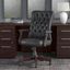 Bush Furniture Fairview High Back Tufted Office Chair with Arms in Black Leather