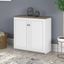 Bush Furniture Fairview Small Storage Cabinet With Doors And Shelves In Pure White And Shiplap Gray