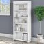 Bush Furniture Fairview Tall 5 Shelf Bookcase In Pure White And Shiplap Gray