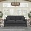 Bush Furniture Hudson 73W Sofa in Charcoal Gray Herringbone