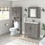Bush Furniture Key West 32W Bathroom Vanity Sink with Mirror and Over The Toilet Storage Cabinet in Driftwood Gray