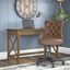 Bush Furniture Key West 48W Writing Desk with Mid Back Tufted Office Chair in Reclaimed Pine