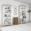 Bush Furniture Key West 5 Shelf Bookcase Set In Pure White And Shiplap Gray