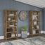 Bush Furniture Key West 5 Shelf Bookcase Set In Reclaimed Pine