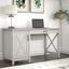 Bush Furniture Key West 54W Computer Desk With Keyboard Tray And Storage In Linen White Oak