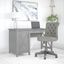Bush Furniture Key West 54W Computer Desk with Storage and Mid Back Tufted Office Chair in Cape Cod Gray