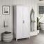 Bush Furniture Key West Bathroom Storage Cabinet With Doors In Pure White Oak