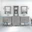 Bush Furniture Salinas 64W Double Vanity Set with Sinks, Medicine Cabinets and Linen Tower in Cape Cod Gray