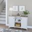 Bush Furniture Salinas Accent Storage Cabinet with Doors in Pure White and Shiplap Gray
