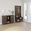 Bush Furniture Salinas Entryway Storage Set with Hall Tree, Shoe Bench and Accent Cabinet in Ash Brown