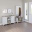 Bush Furniture Salinas Entryway Storage Set with Hall Tree, Shoe Bench and Accent Cabinet in Pure White and Shiplap Gray