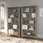 Bush Furniture Salinas Tall 5 Shelf Bookcase - Set of 2 in Driftwood Gray