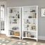 Bush Furniture Salinas Tall 5 Shelf Bookcase - Set of 2 in Pure White and Shiplap Gray