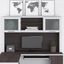 Bush Furniture Somerset 60W Desk Hutch in White and Storm Gray