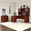 Bush Furniture Somerset 60W L Shaped Desk with Hutch and Lateral File Cabinet in Hansen Cherry