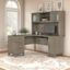 Bush Furniture Somerset 60W L Shaped Desk with Hutch in Ash Gray