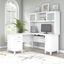 Bush Furniture Somerset 60W L Shaped Desk with Hutch in White