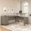 Bush Furniture Somerset 72W 3 Position Sit To Stand L Shaped Desk in Ash Gray