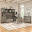 Bush Furniture Somerset 72W 3 Position Sit To Stand L Shaped Desk with Hutch and File Cabinet in Ash Gray