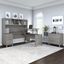 Bush Furniture Somerset 72W 3 Position Sit To Stand L Shaped Desk with Hutch and File Cabinet in Platinum Gray