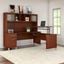 Bush Furniture Somerset 72W 3 Position Sit To Stand L Shaped Desk with Hutch in Hansen Cherry