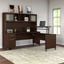 Bush Furniture Somerset 72W 3 Position Sit To Stand L Shaped Desk with Hutch in Mocha Cherry